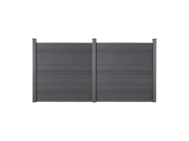 HOME DELUXE WPC Sichtschutzzaun CALLADO - 2 x Element + 3 x Pfosten I Sichtschutz Holzoptik, WPC Zaun Anthrazit, WPC Stecksystem Zaun Sichtschutz