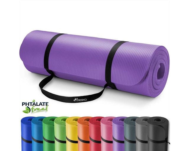 TRESKO® Yogamatte Fitnessmatte Gymnastikmatte Pilates 185x60x1,0cm Lila