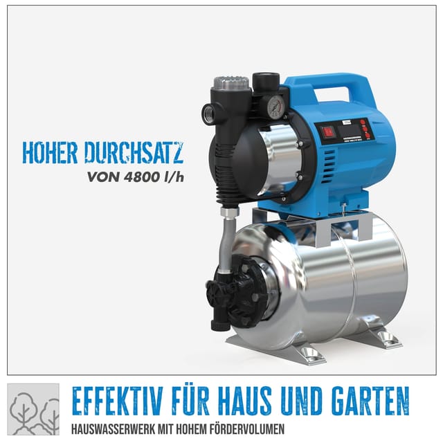 Güde - Hauswasserautomat Hauswasserwerk 4800 l Pumpe 1400 Watt hww 1400.3 vf inox