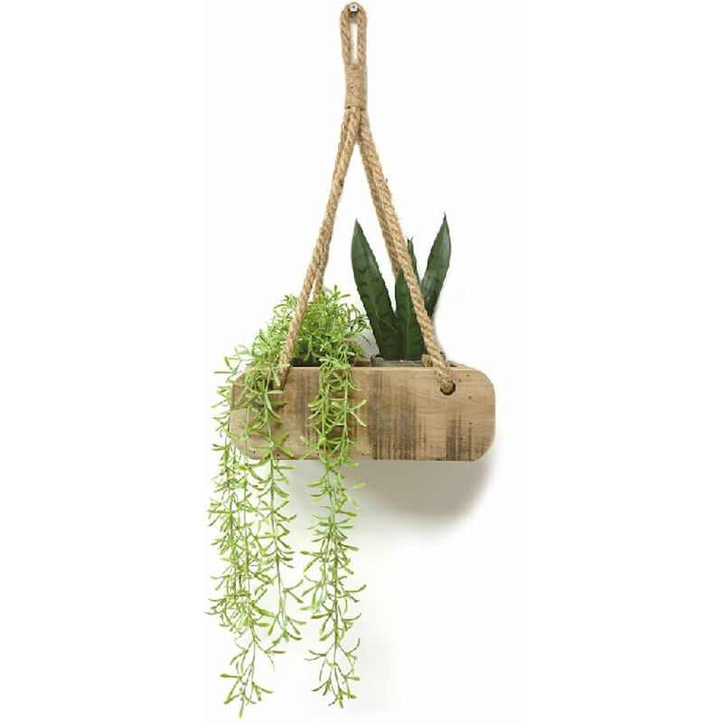Spetebo - Deko Hängeregal in Ziegelform - 28 cm/aus altem Holz - Wandregal aus recyceltem Holz Vintage