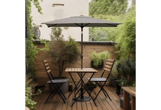 Sonnenschirm Aluminum Sonnenschirm Rechteckig 210 X 140cm Knickbar Gartenschirm, Marktschirm Mit Kurbel, Für Garten, Balkon, Terasse, Sonnenschutz Upf50+, Braun