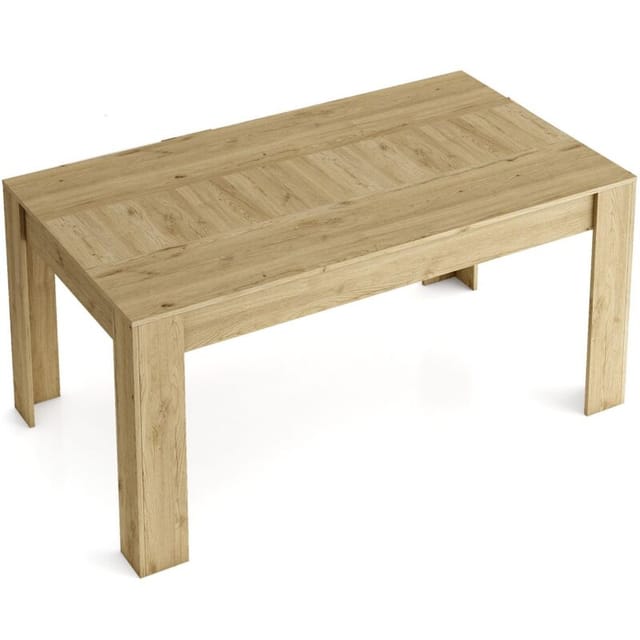 Esstisch 140cm ausziehbar 200cm, Farbe Naturale, Maße: 90.4cm Breite x 140.4/200.4 Länge x 76.1 cm Höhe - Skraut Home