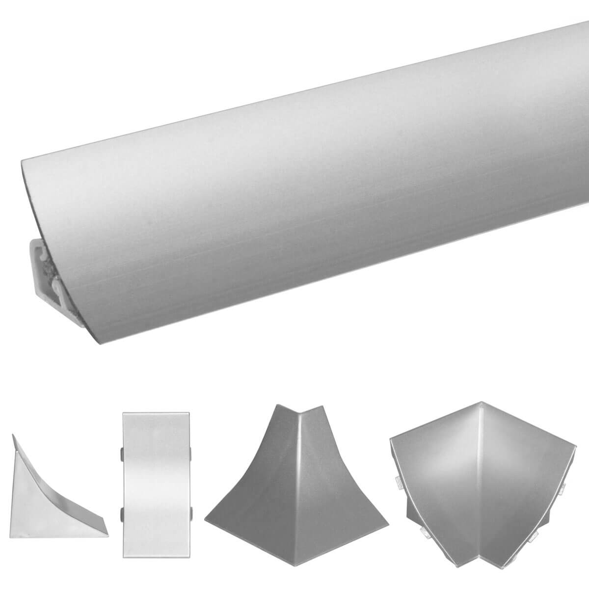 Holzbrink - Außenecke passend zu Abschlussleisten Vollaluminium, Außenkante pvc Küchenabschlussleiste 23x23 mm