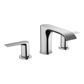 Vivenis - Waschtischarmatur 90, 3-Loch Installation, mit Ablaufgarnitur Push-Open, EcoSmart, verchromt 75033000 - Hansgrohe