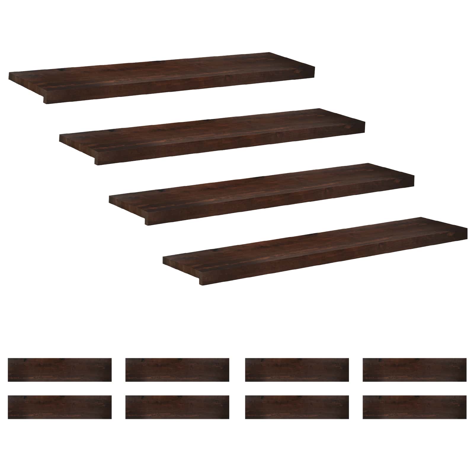 Treppenstufen 12 Stk. 110 X 25 X 2 Cm Dunkelbraun Vidaxl