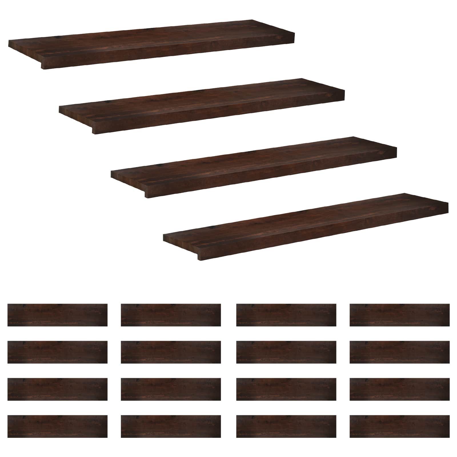 Treppenstufen 20 Stk. 110 X 25 X 2 Cm Dunkelbraun Vidaxl