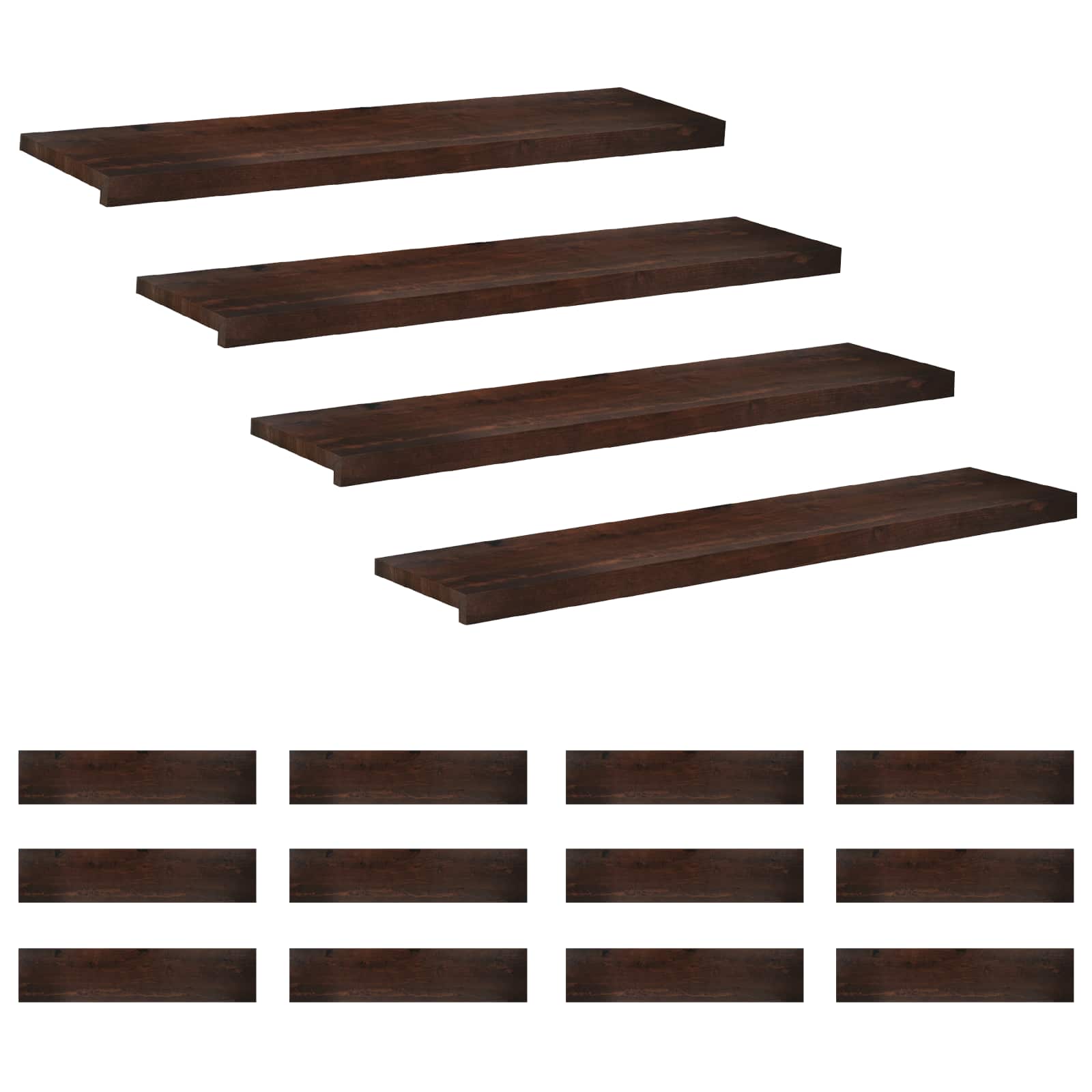 Treppenstufen 16 Stk. 120 X 30 X 2 Cm Dunkelbraun Vidaxl