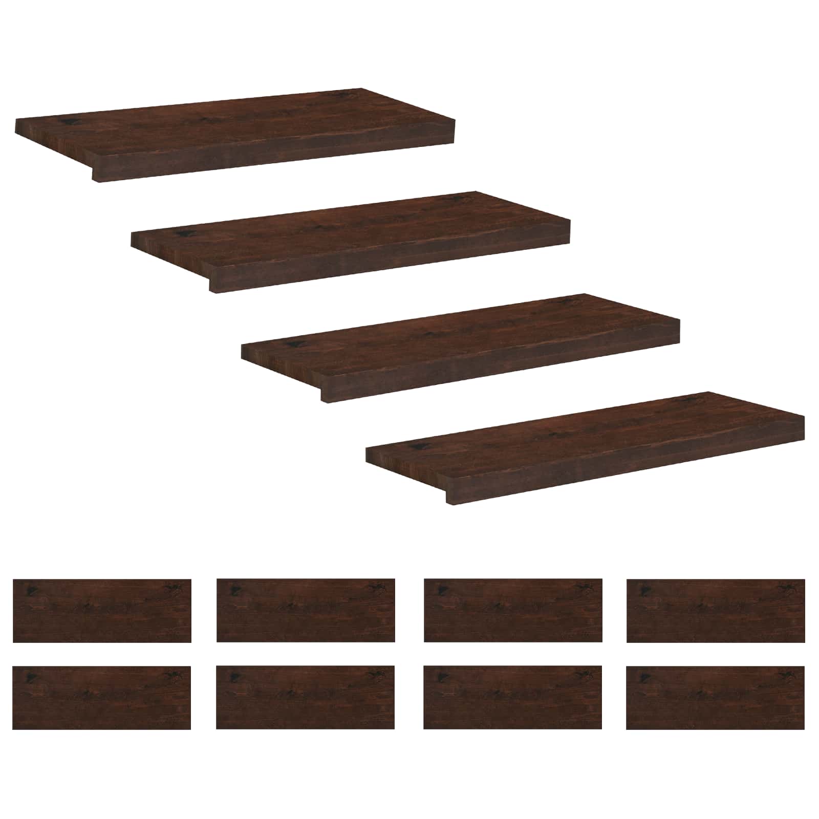 Treppenstufen 12 Stk. 80 X 30 X 2 Cm Dunkelbraun Vidaxl