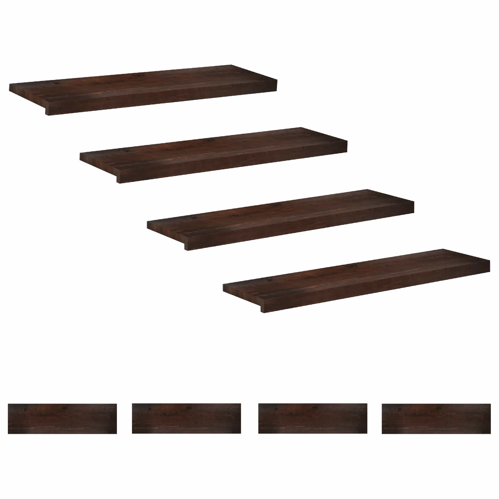 Treppenstufen 8 Stk. 90 X 25 X 2 Cm Dunkelbraun Vidaxl