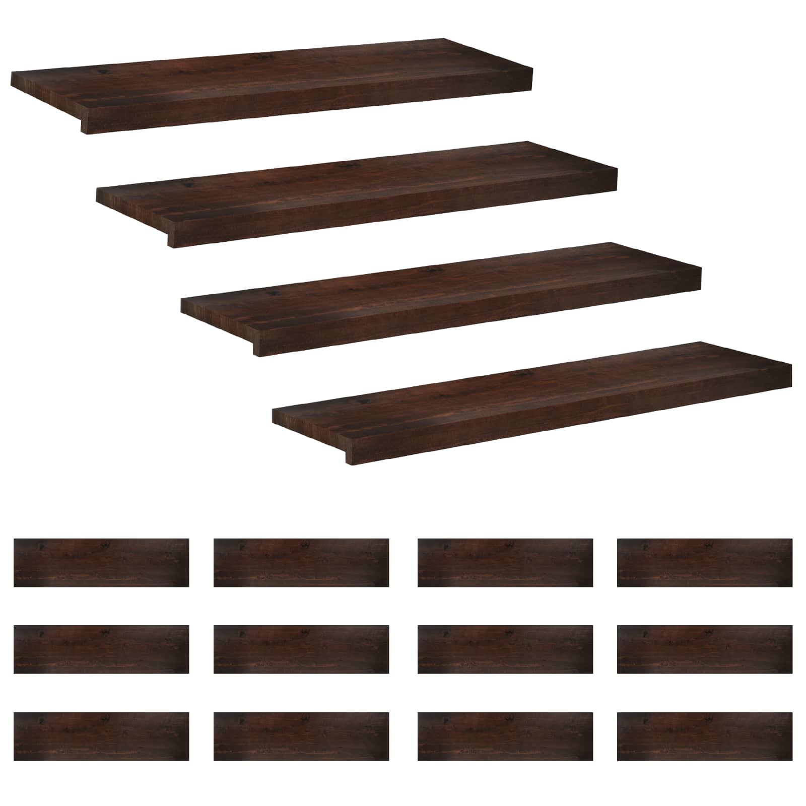 Treppenstufen 16 Stk. 90 X 30 X 2 Cm Dunkelbraun Vidaxl