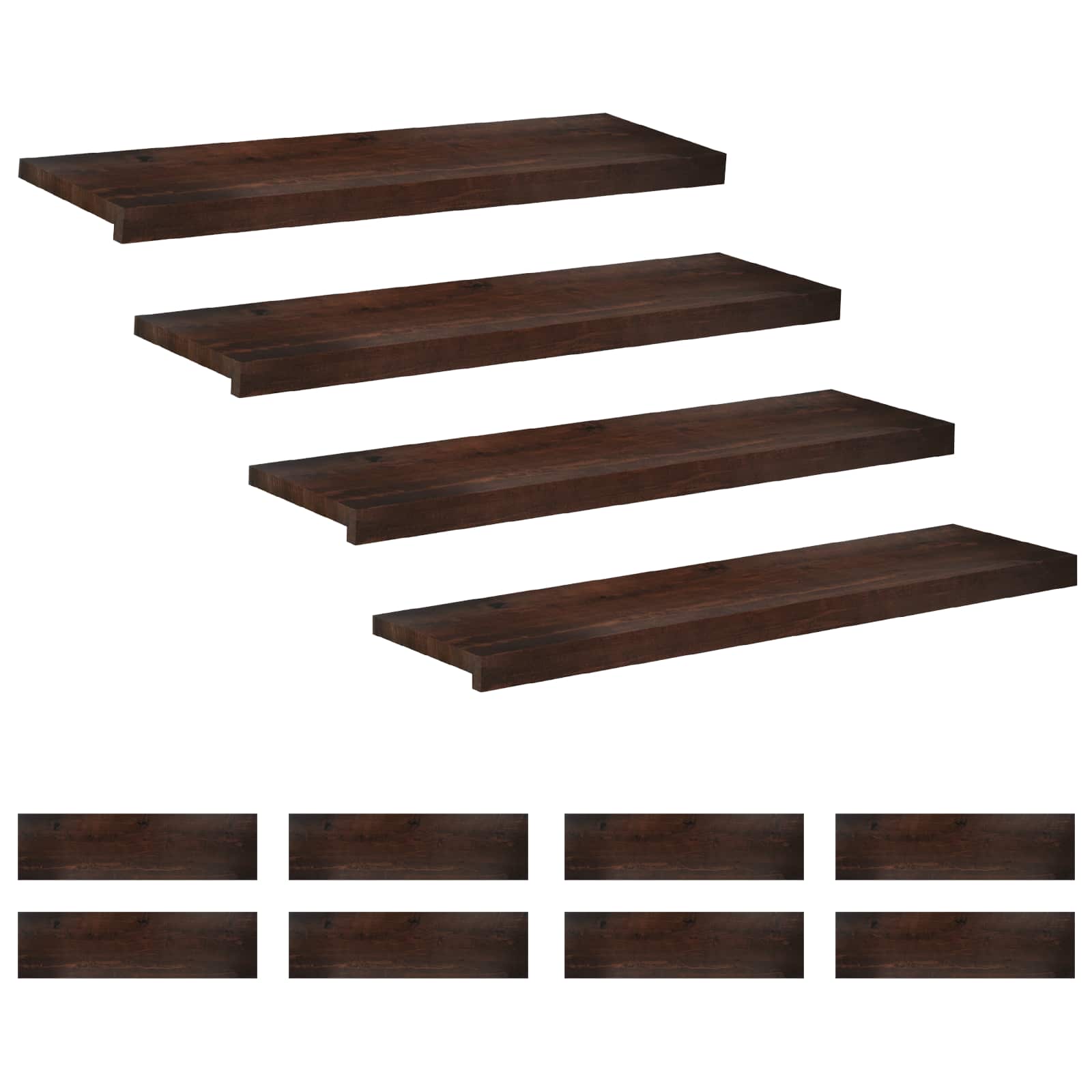 Treppenstufen 12 Stk. 90 X 30 X 2 Cm Dunkelbraun Vidaxl