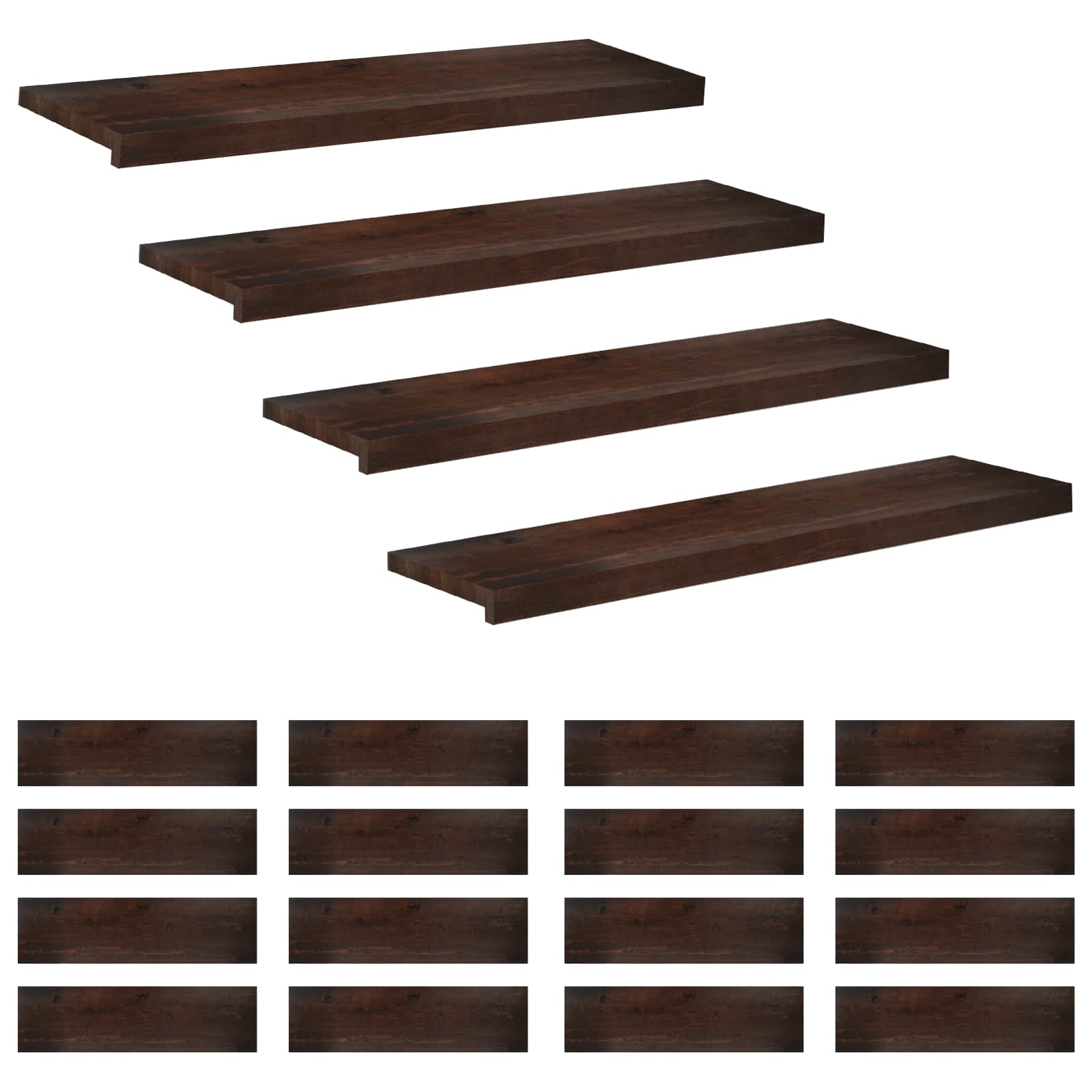Treppenstufen 20 Stk. 90 X 30 X 2 Cm Dunkelbraun Vidaxl