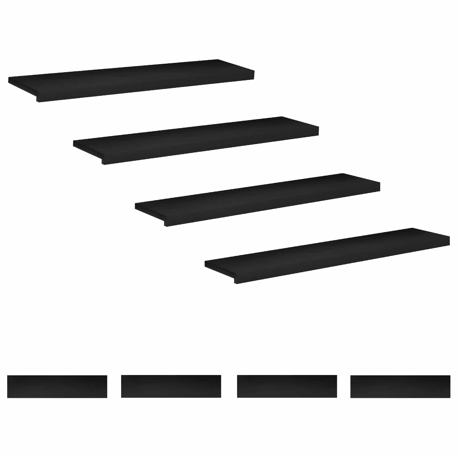 Treppenstufen 8 Stk. 110 X 25 X 2 Cm Schwarz Massivholz Buche Vidaxl