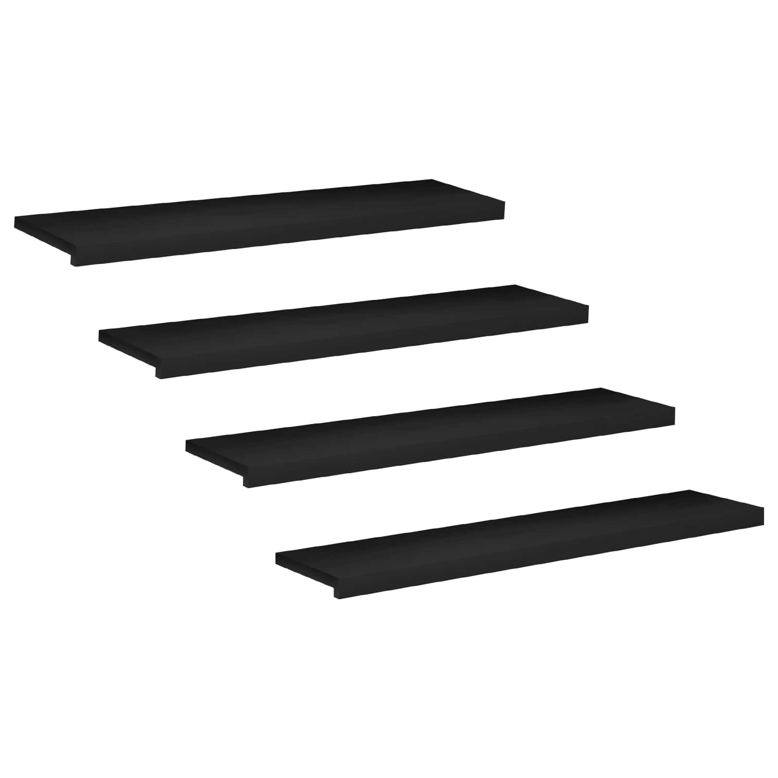 Treppenstufen 4 Stk. 120 X 30 X 2 Cm Schwarz Massivholz Buche Vidaxl