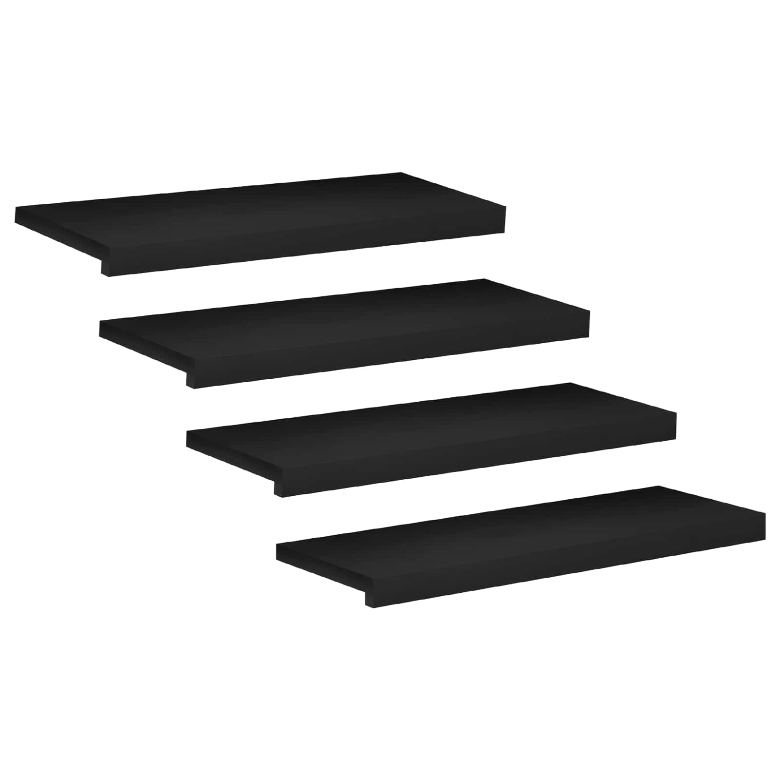 Treppenstufen 4 Stk. 80 X 25 X 2 Cm Schwarz Massivholz Buche Vidaxl