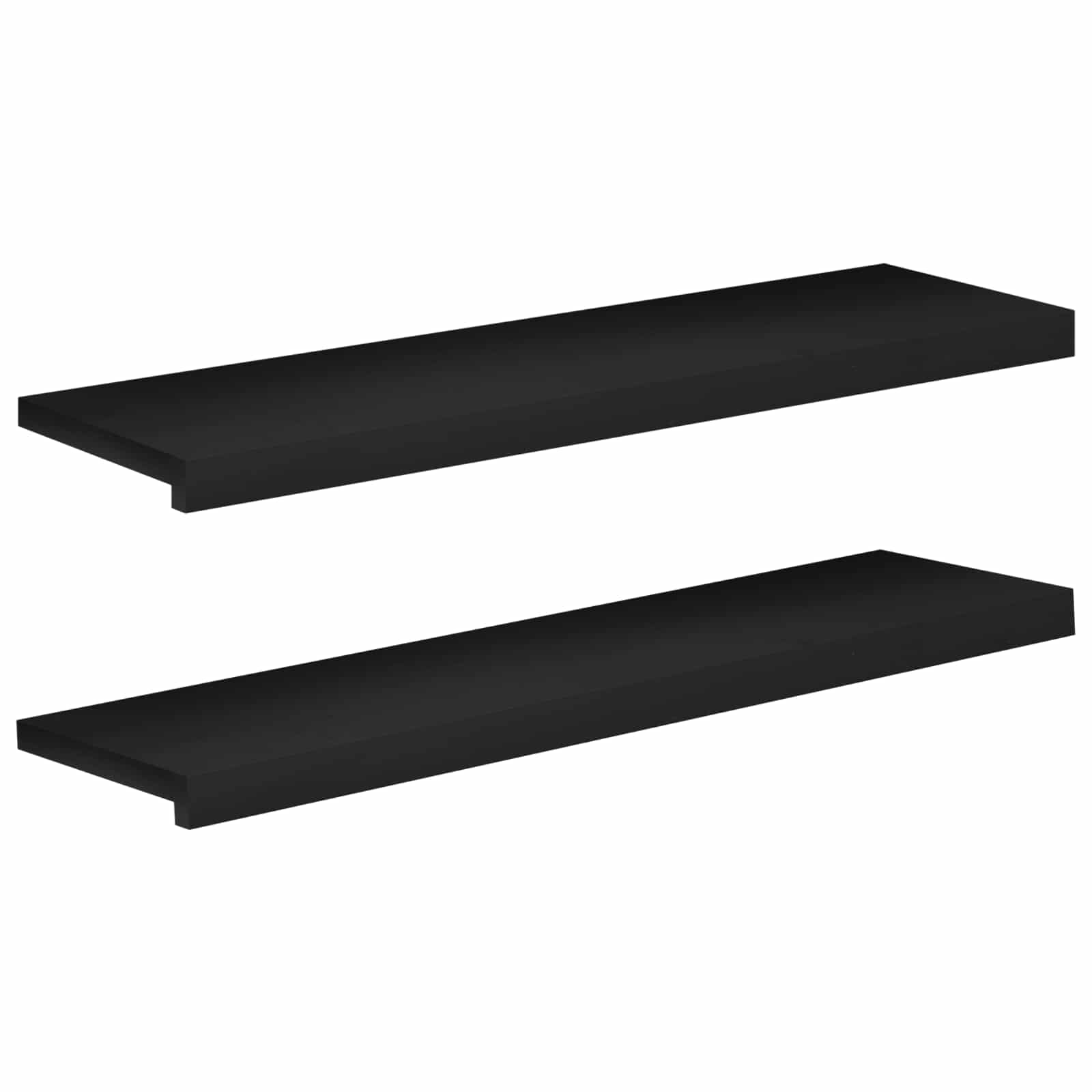 Treppenstufen 2 Stk. 90 X 25 X 2 Cm Schwarz Massivholz Buche Vidaxl