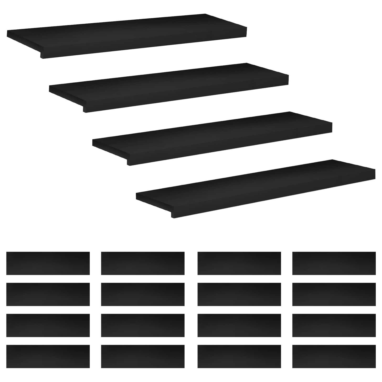 Treppenstufen 20 Stk. 90 X 30 X 2 Cm Schwarz Massivholz Buche Vidaxl