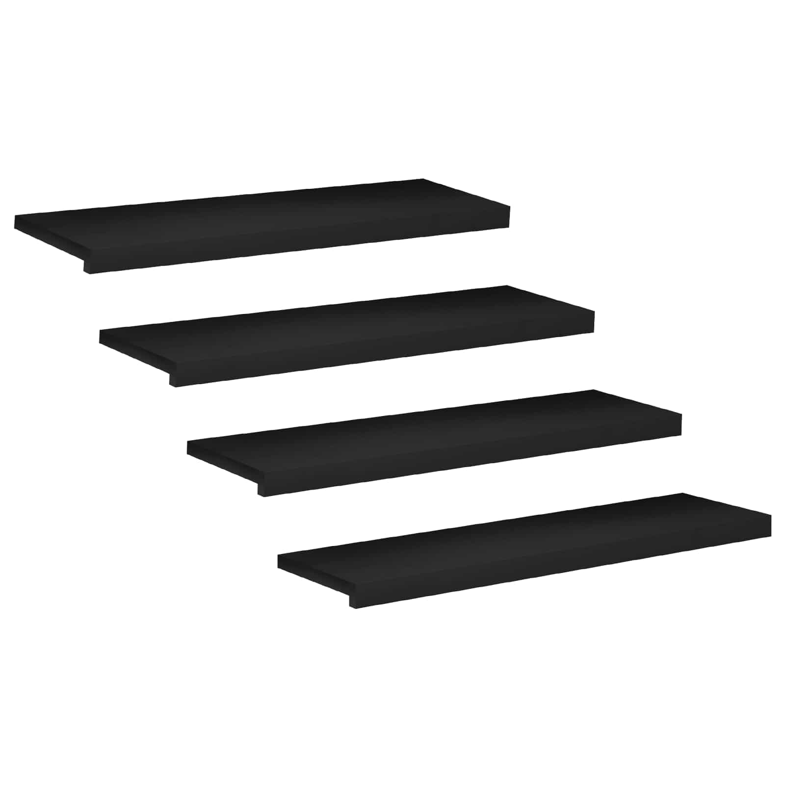 Treppenstufen 4 Stk. 90 X 30 X 2 Cm Schwarz Massivholz Buche Vidaxl