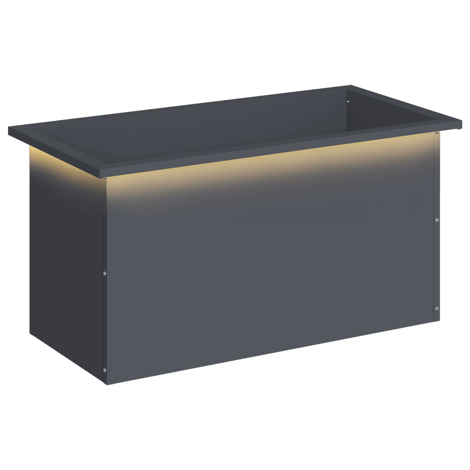 Garten-pflanzkübel Mit Led Antrazit 40 X 80 X 40 Cm Stahl Vidaxl