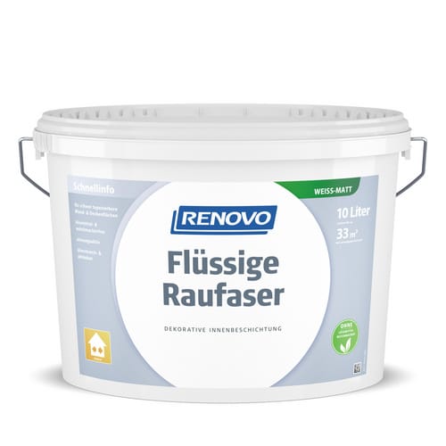 Renovo - Flüssige Raufaser matt 10,0 Ltr. weiss Dekorative Innenbeschichtung