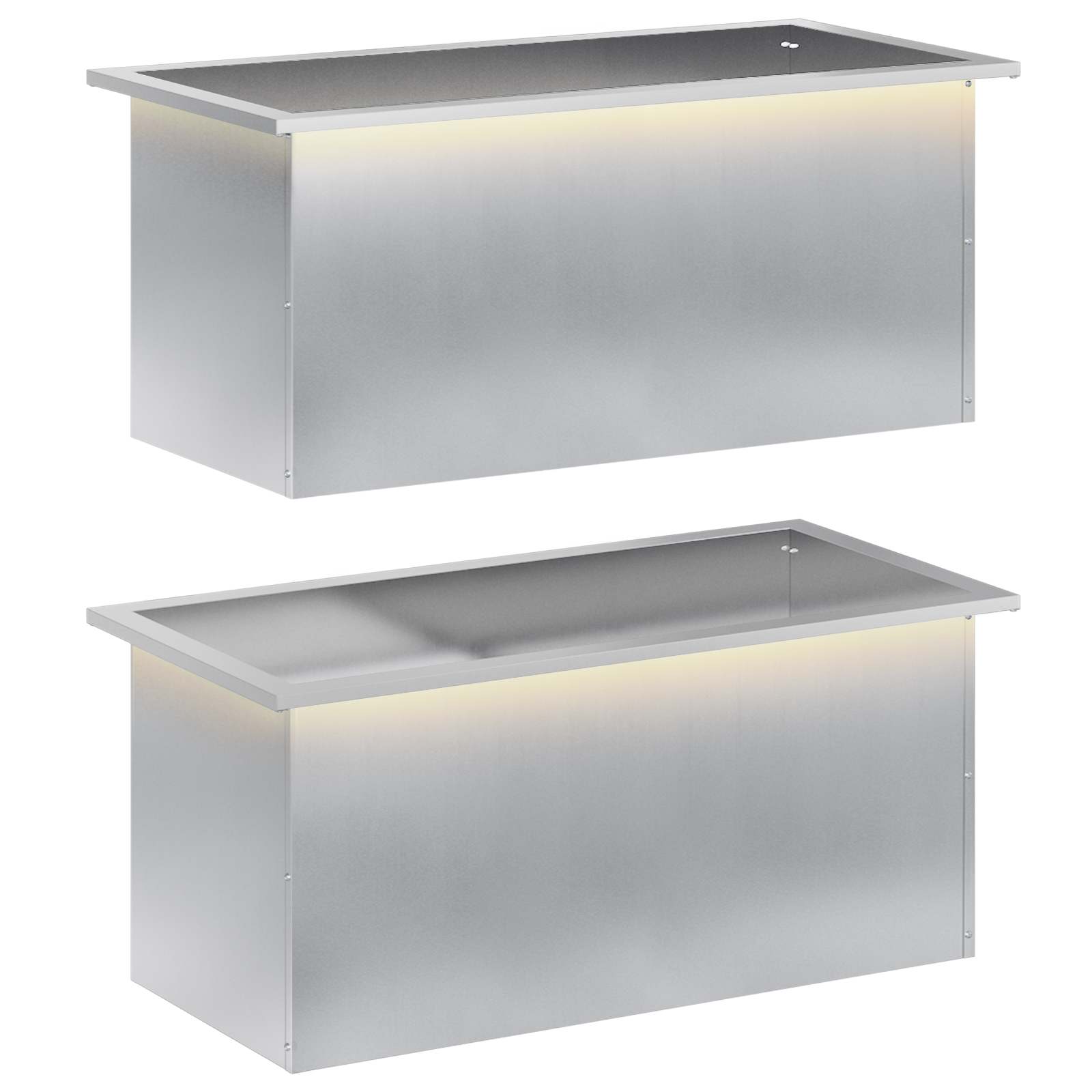 Garten-pflanzkübel Mit Led 2 Stk. Silber 40 X 80 X 40 Cm Vidaxl