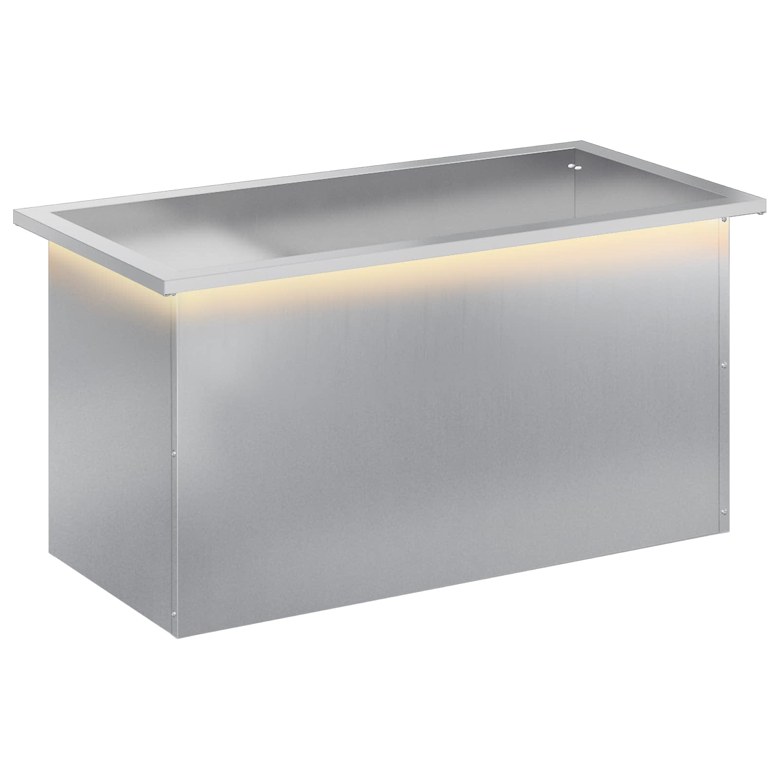 Garten-pflanzkübel Mit Led Silber 40 X 80 X 40 Cm Vidaxl