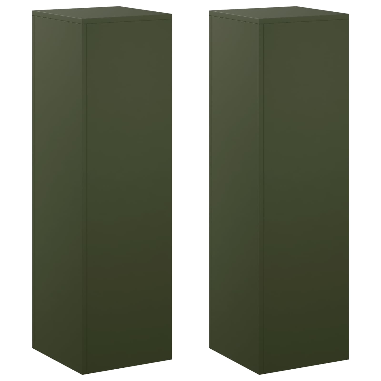 Pflanzenständer 2 Pcs Olivgrün 30 X 30 X 100 Cm Stahl Vidaxl