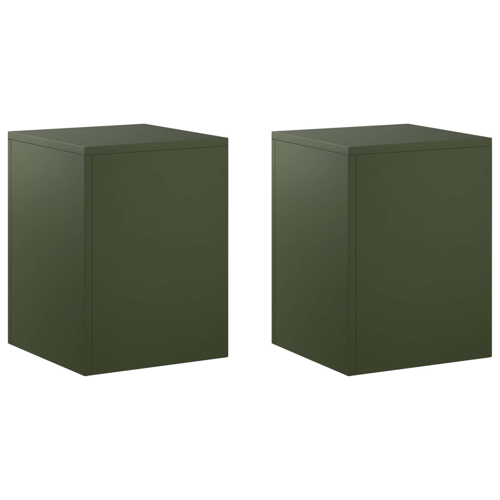 Pflanzenständer 2 Pcs Olivgrün 30 X 30 X 40 Cm Stahl Vidaxl