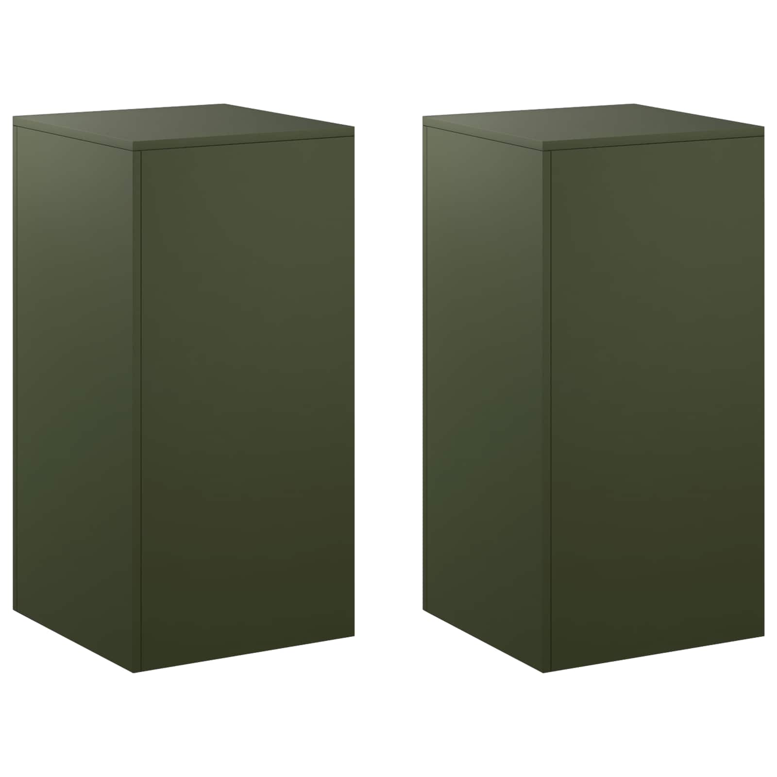 Pflanzenständer 2 Pcs Olivgrün 40 X 40 X 80 Cm Stahl Vidaxl