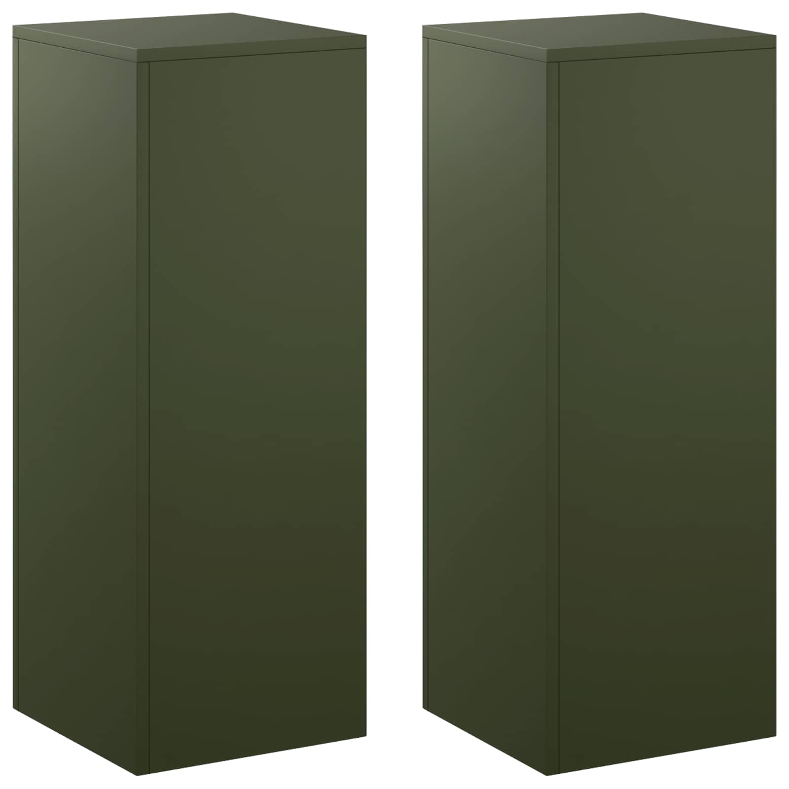Pflanzenständer 2 Pcs Olivgrün 30 X 30 X 80 Cm Stahl Vidaxl