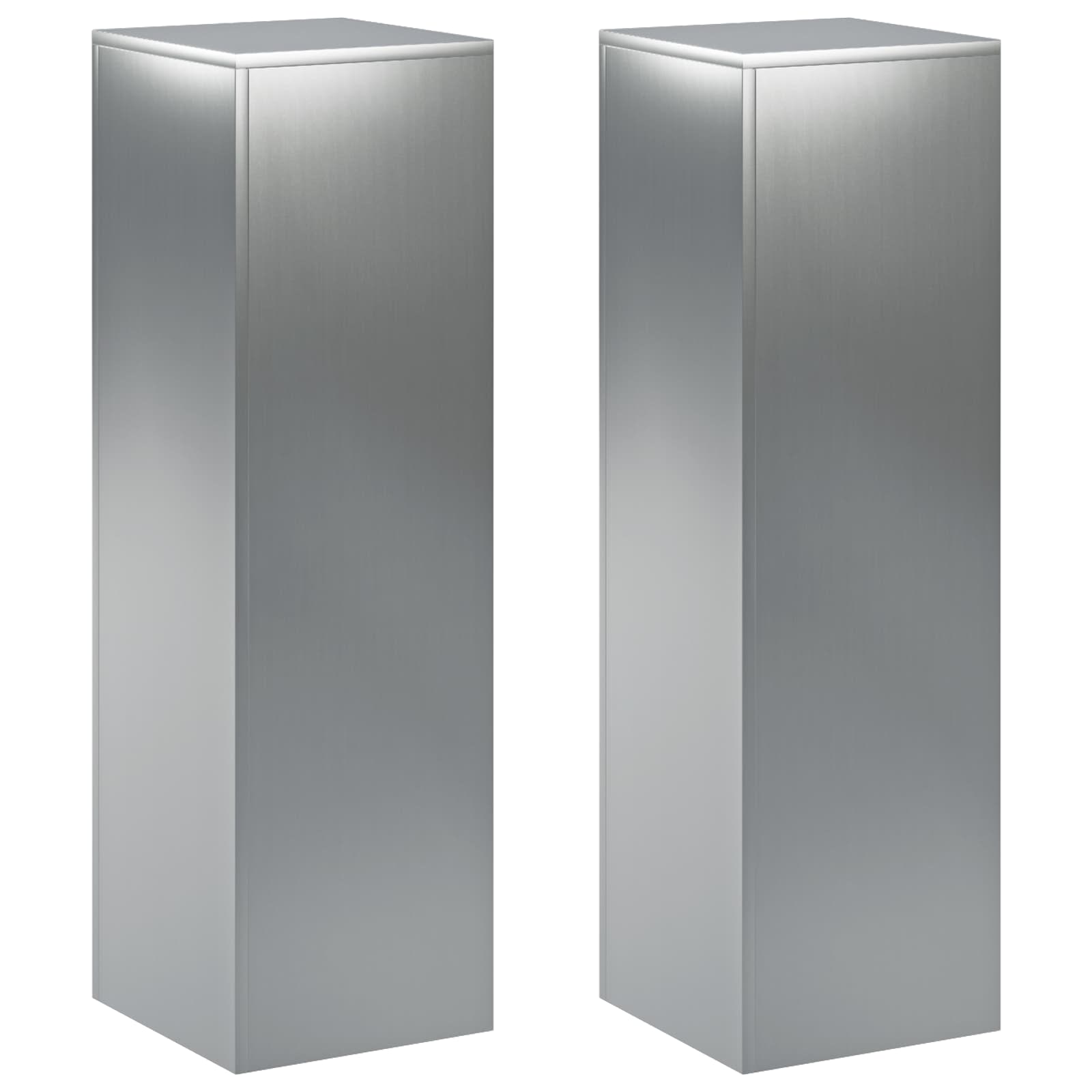 Pflanzenständer 2 Pcs Silber 30 X 30 X 100 Cm Edelstahl Vidaxl