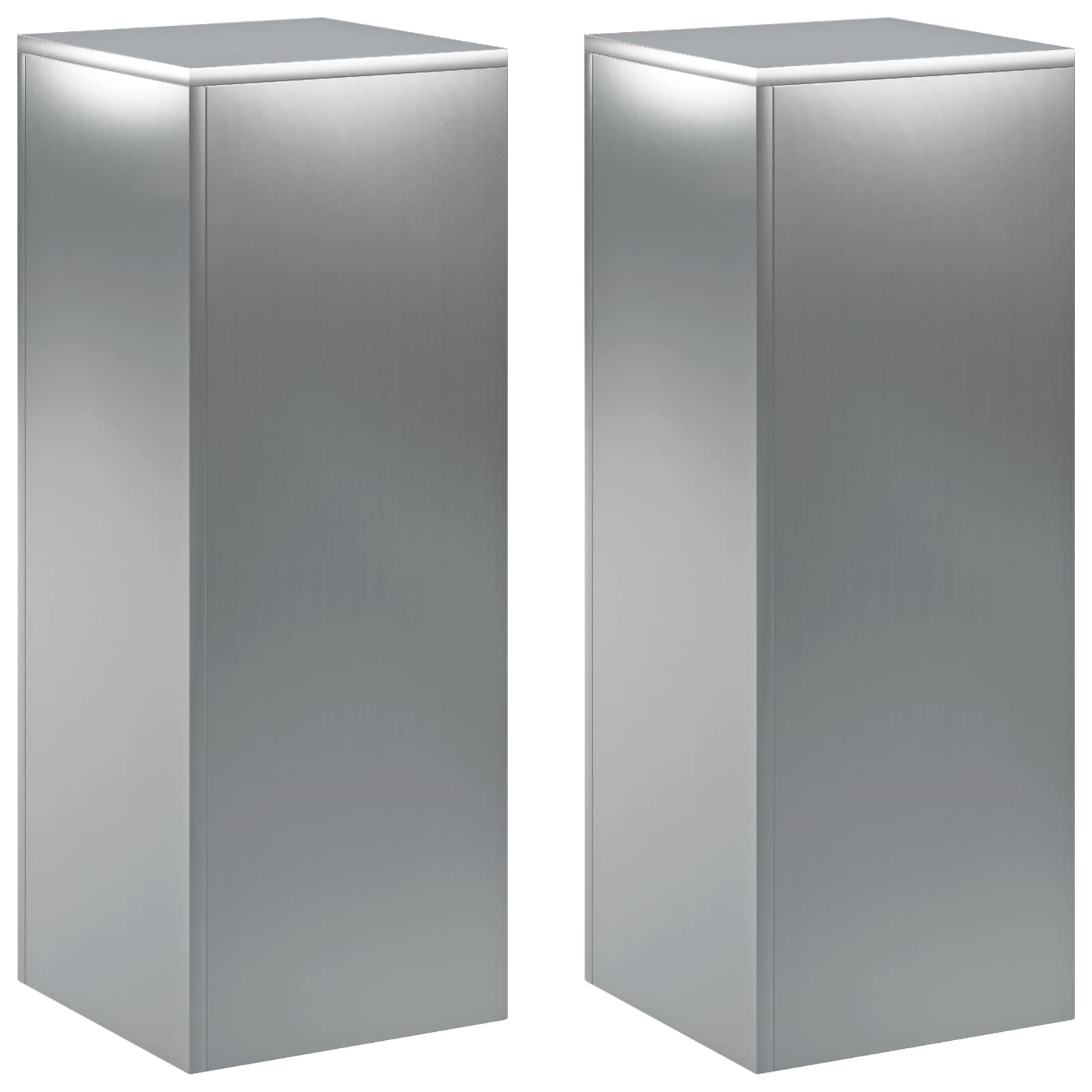 Pflanzenständer 2 Pcs Silber 30 X 30 X 80 Cm Edelstahl Vidaxl