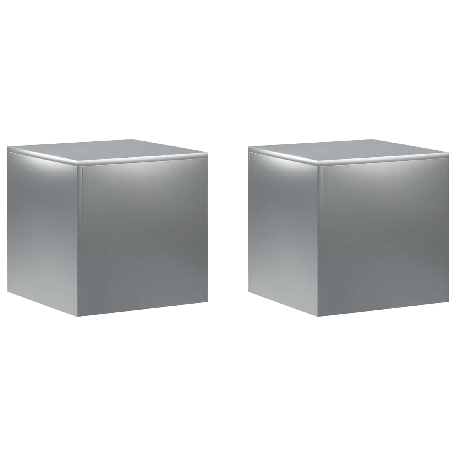 Pflanzenständer 2 Pcs Silber 40 X 40 X 40 Cm Edelstahl Vidaxl