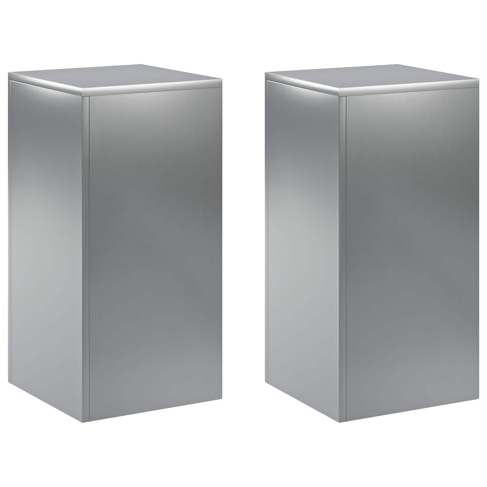 Pflanzenständer 2 Pcs Silber 30 X 30 X 60 Cm Edelstahl Vidaxl