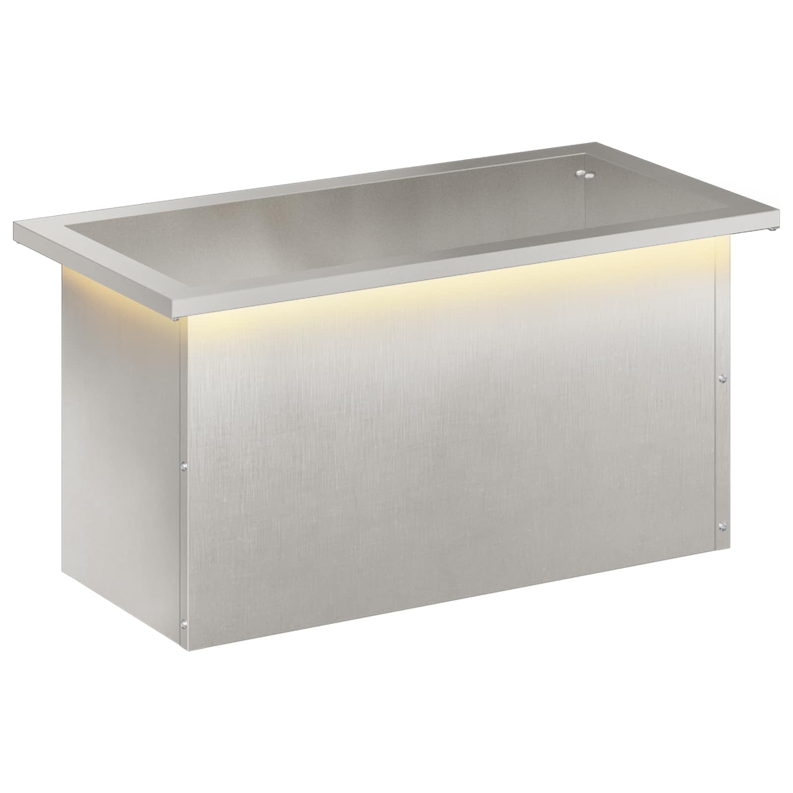 Garten-pflanzkübel Mit Led Silber 30 × 60 × 30 Cm Edelstahl Vidaxl