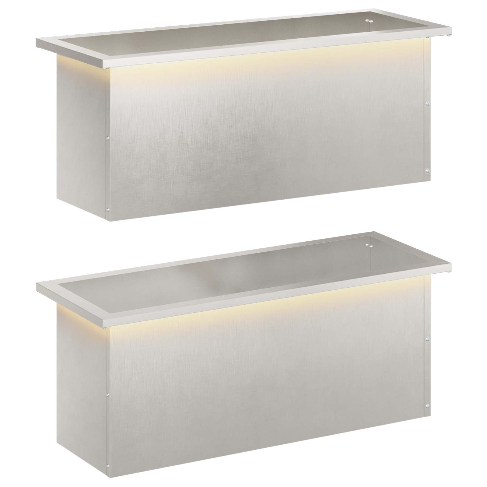 Garten-pflanzkübel Mit Led 2 Stk. Silber 30 X 80 X 30 Cm Vidaxl