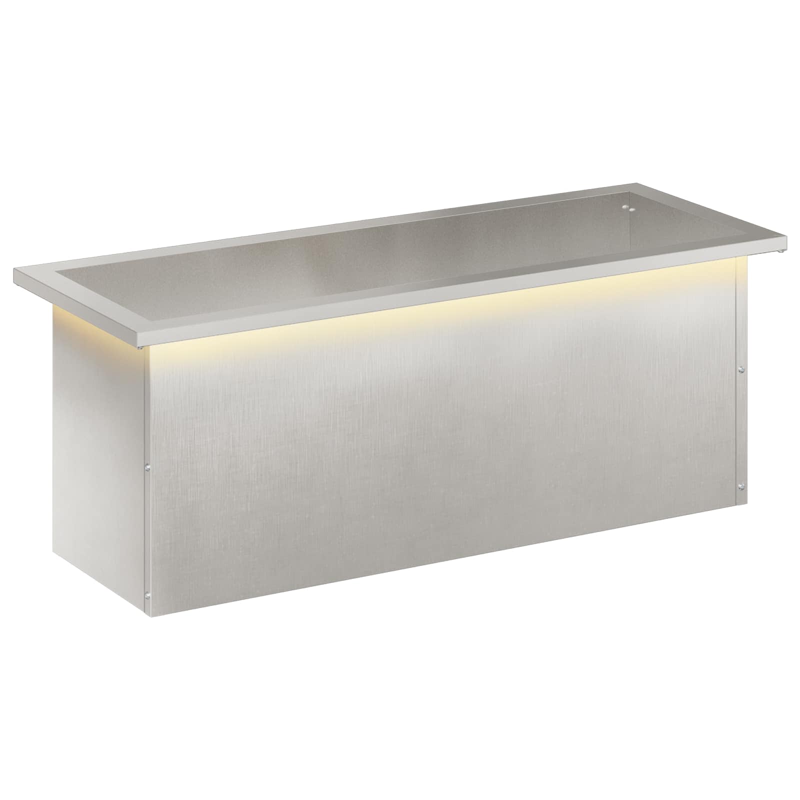 Garten-pflanzkübel Mit Led Silber 30 X 80 X 30 Cm Edelstahl Vidaxl