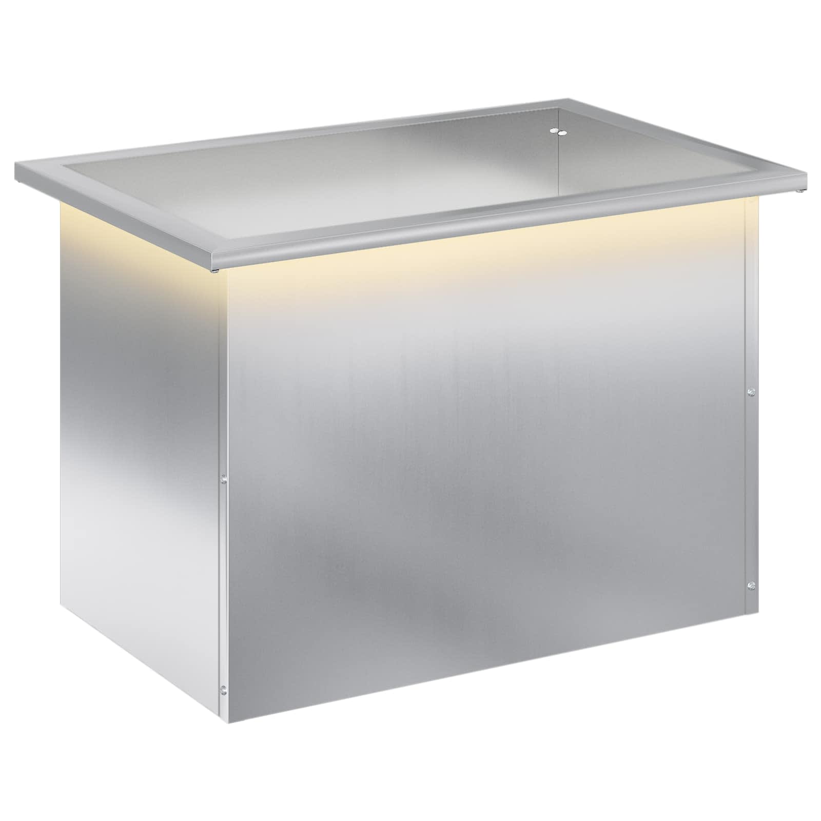 Garten-pflanzkübel Mit Led Silber 40 × 60 × 40 Cm Vidaxl