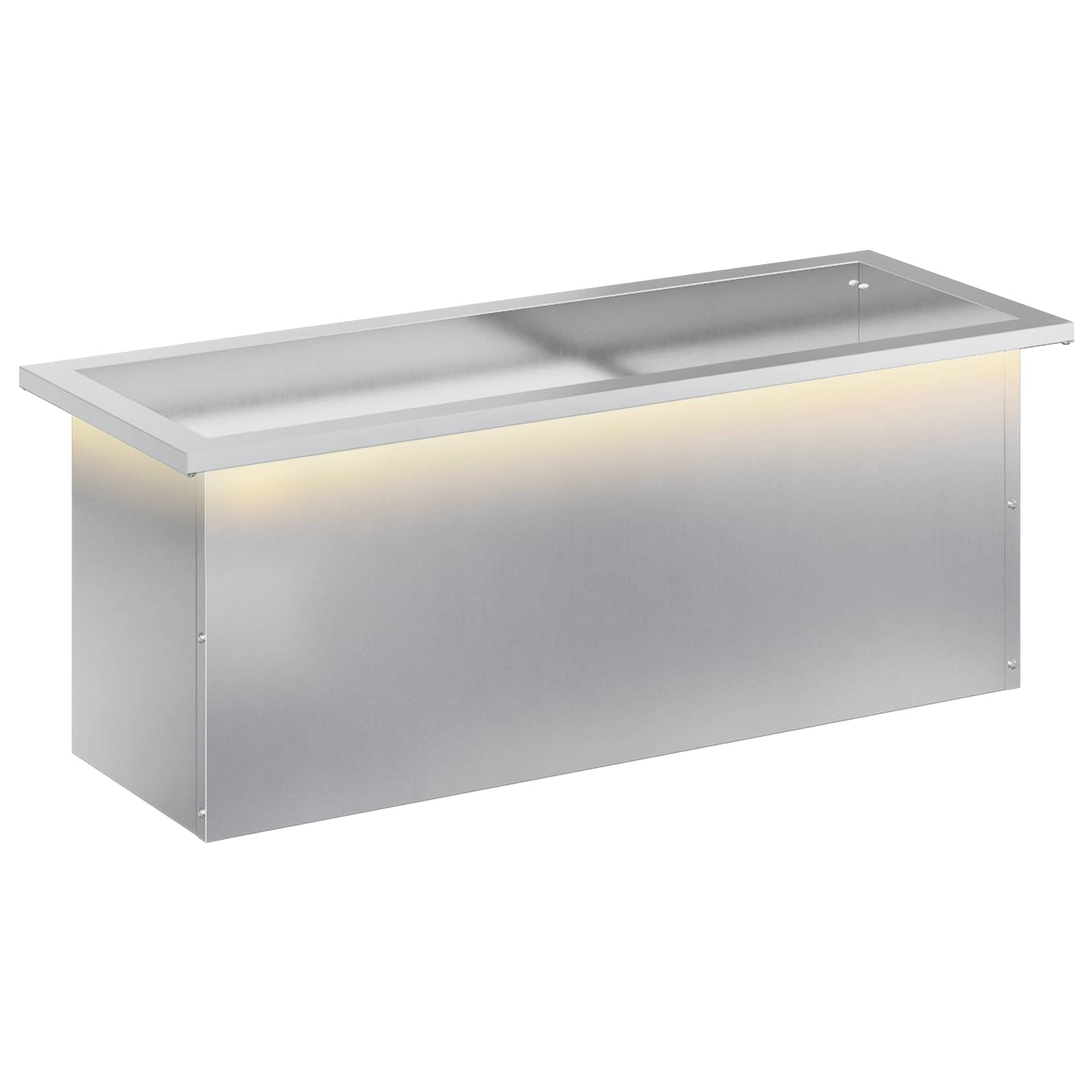 Garten-pflanzkübel Mit Led Silber 30 X 80 X 30 Cm Vidaxl