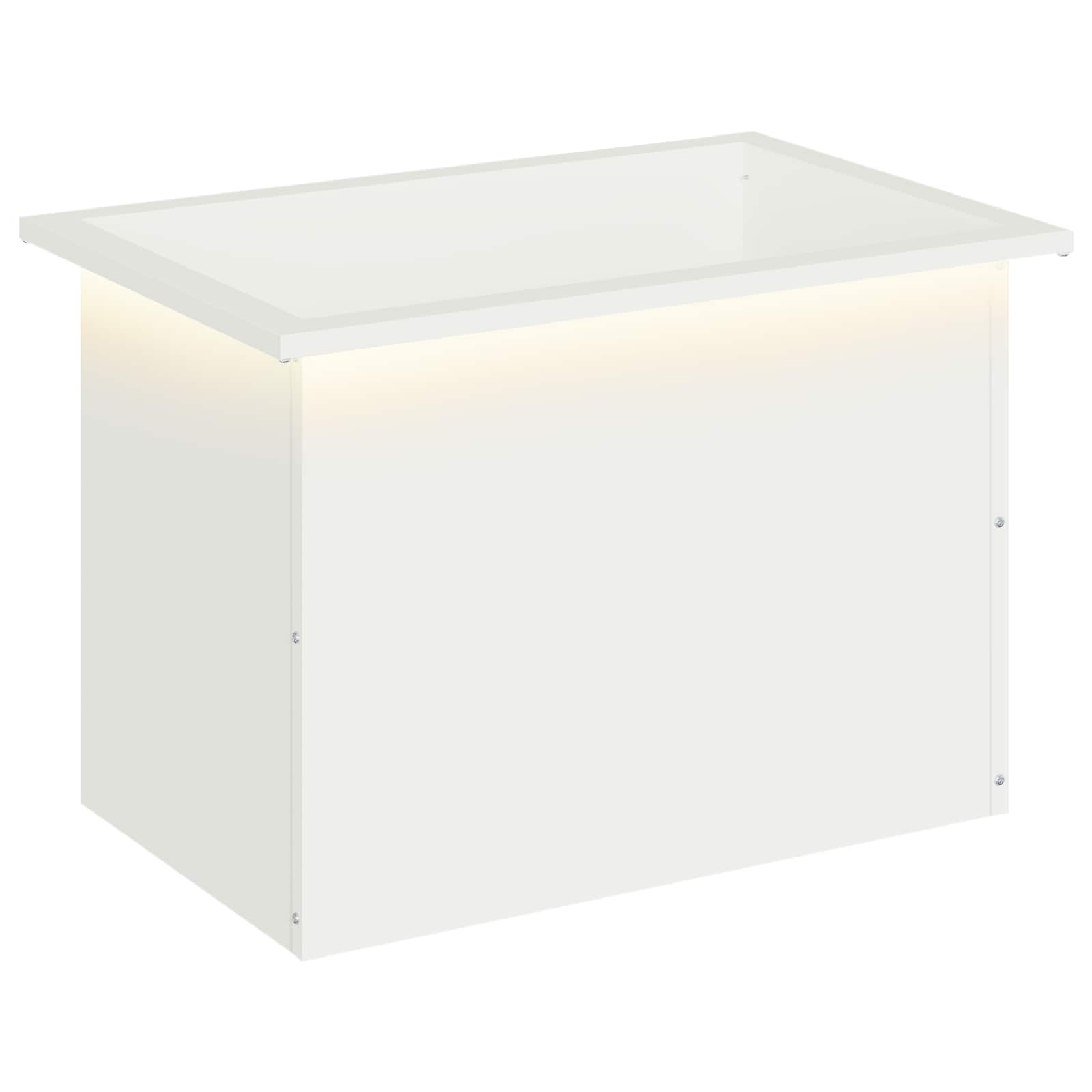 Garten-pflanzkübel Mit Led Weiß 40 × 60 × 40 Cm Stahl Vidaxl