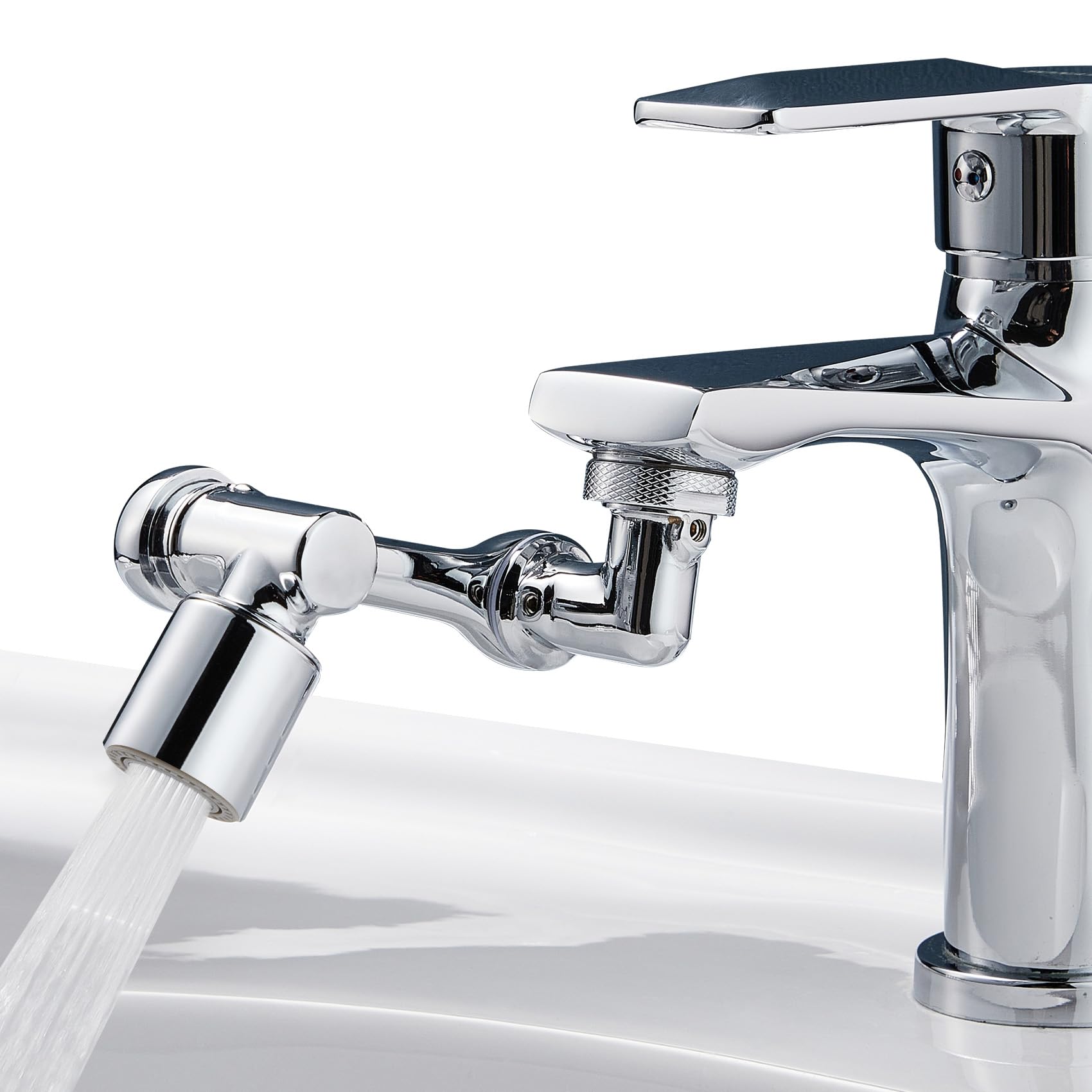 Multifunktionaler Wasserhahn Mit Um 1080° Drehbarem Messingausleger Und Verstellbarem Adapter Zur Wassereinsparung