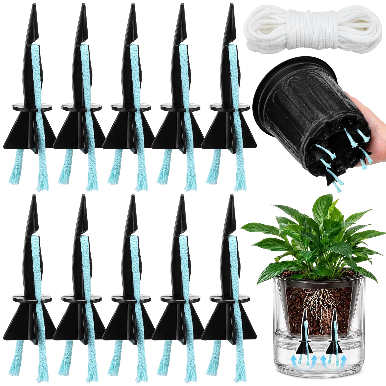 10er-pack Automatische Sprinkler – 3,3 M Füllmenge – Pflanzenbewässerungssystem Mit Kapillardocht