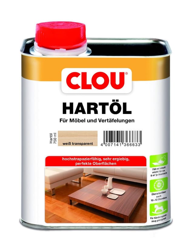 Hartöl 750 ml weiß transparent Holzöle - Clou