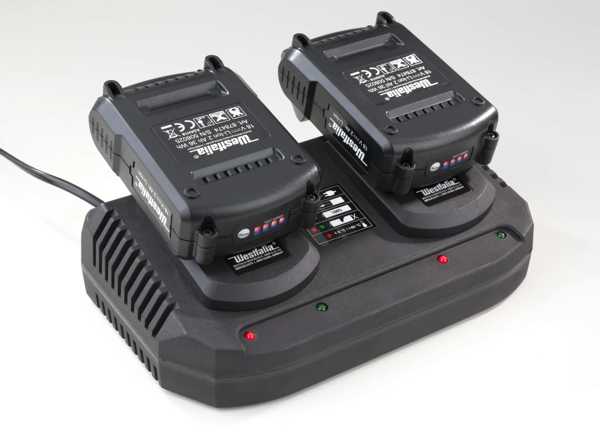 Akku-set 2 X 18 Volt Akku 2 Ah + 1 X Doppel - Schnellladegerät