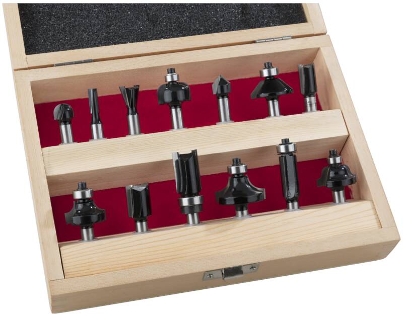 Westfalia Hm Fräsersatz 13-teilig (oberfräsen), 8mm Schaft