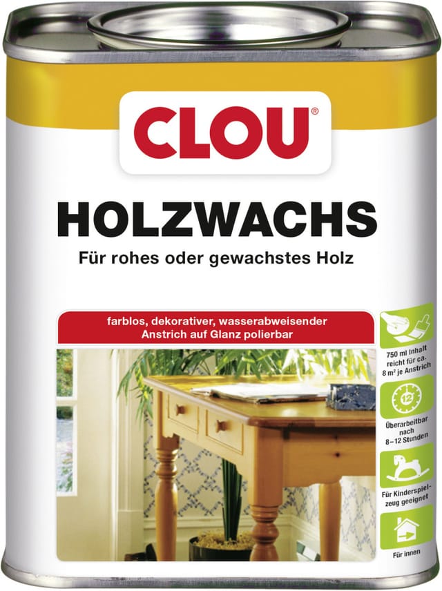 Holzwachs W1 750 ml farblos Holzschutzfarbe - Clou