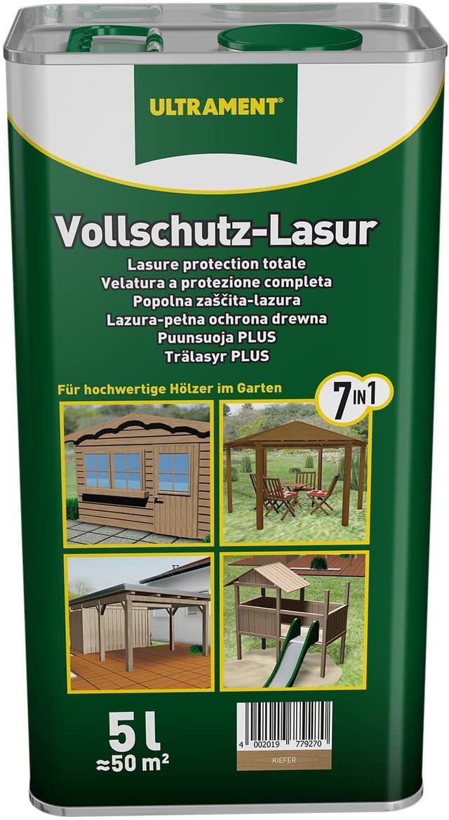 Vollschutz-Lasur 7-in-1, kiefer, Holzschutz, 5 Ltr - Ultrament