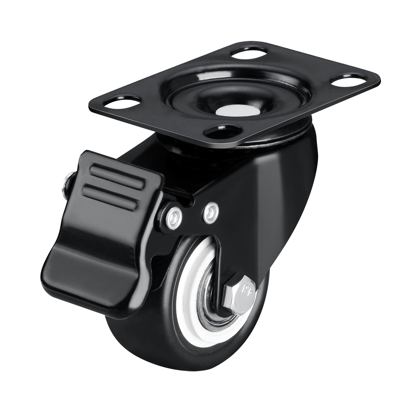 4er-set Möbelrollen – 40 Mm – Mit 360°-bremse – Für Möbel – Maximale Traglast: 200 Kg