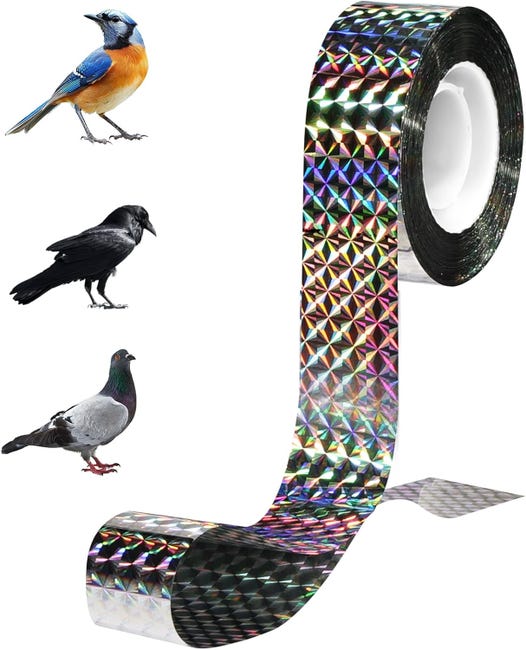 Vogelabwehrband, 2,4 Cm X 80 M, Reflektierendes Vogelabwehrband, Vogelabwehrband Für Balkone, Abwehrstreifen