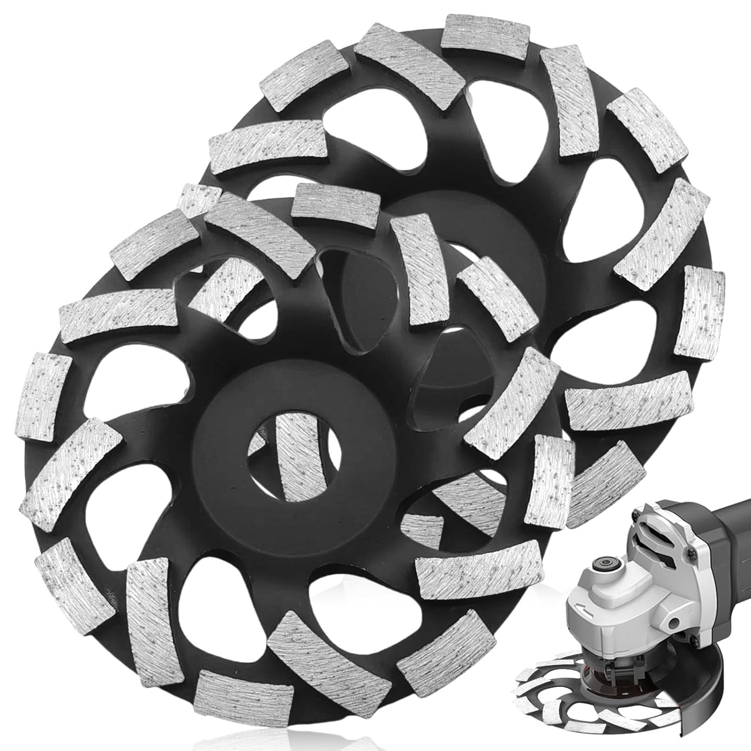 Doppelreihige Diamantschleifscheiben 125 X 22,2 Mm Für Beton, Zum Schleifen Mit Einem Winkelschleifer